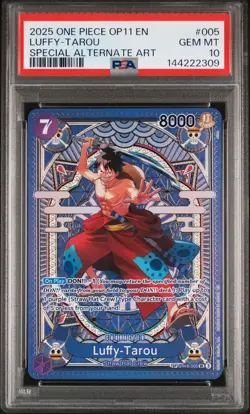 2025 ONE PIECE A FIST OF DIVINE SPEED SPECIAL ALT ART #005 LUFFY-TAROU PSA 10 - Image 1