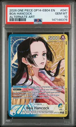 2026 ONE PIECE OP14-EB04-THE AZURE SEA'S SEVEN ALTERNATE ART BOA HANCOCK PSA 10 - Image 1
