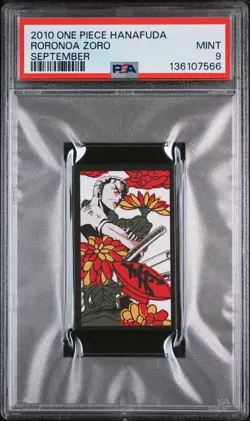 2010 ONE PIECE HANAFUDA SEPTEMBER RORONOA ZORO PSA 9 - Image 1