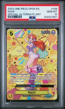 2024 ONE PIECE OP09-EMPERORS IN THE NEW WORLD SPECIAL ALTERNATE ART NAMI PSA 10 - Image 1