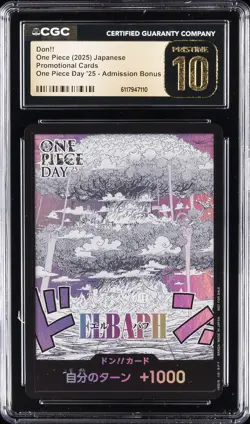 2025 ONE PIECE JPN PROMO ONE PIECE DAY '25 ADMISSION BONUS DON!! CGC 10 PRISTINE - Image 1