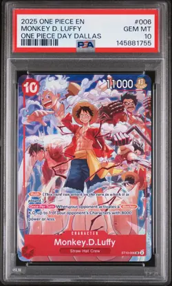 2025 ONE PIECE PROMOS ONE PIECE DAY DALLAS #006 MONKEY D. LUFFY PSA 10 - Image 1