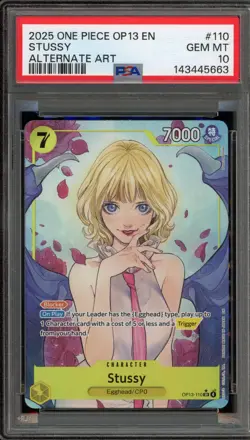 One Piece CCG Stussy Alternate Art OP12-110 PSA 10 Gem Mint - Image 1