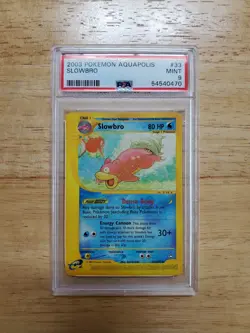 Pokemon PSA 9 MINT 2003 Slowbro 33/147 Aquapolis Rare Card - Image 1