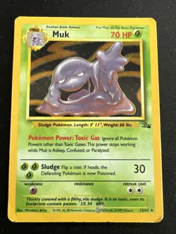 1999 Fossil Vintage Pokemon 2 Card Lot: Holo Muk 13/62 x2 - Image 2
