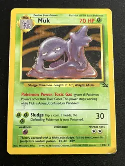 1999 Fossil Vintage Pokemon 2 Card Lot: Holo Muk 13/62 x2 - Image 4