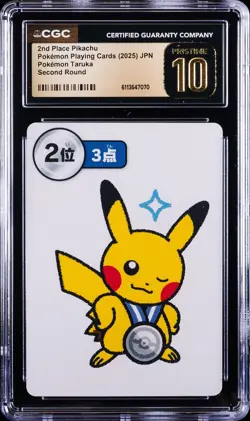 2025 POKEMON PLAYING CARDS JPN 2ND PLACE PIKACHU CGC 10 PRISTINE - Image 1