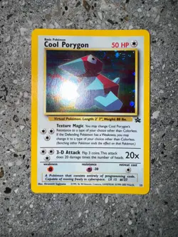 Pokemon TCG Cards Cool Porygon 15 WOTC Black Star Promo Holo * Swirl * - Image 3