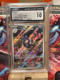 CGC Gem Mint 10 Wugtrio Illustration Paldean Fates Pokemon Card TCG 224/091 - Image 1