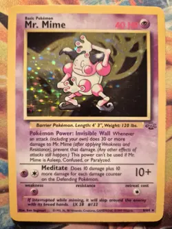 Mr. Mime Holo Rare Pokemon Card, Jungle, 6/64 - Image 1