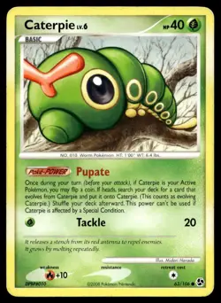 Caterpie 63/106 Pokemon Card Great Encounters Common 40 HP Lightly Played AH - Image 1