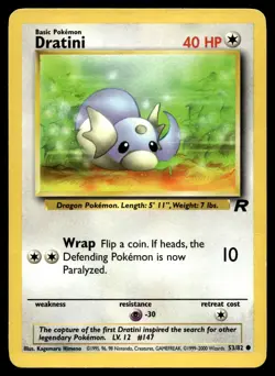 Dratini 53/82 Pokemon Card Team Rocket Common 40 HP Lightly Played AZ - Image 1