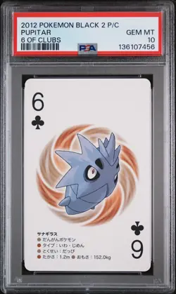 2012 POKEMON BLACK 2 PLAYING CARDS 6 OF CLUBS PUPITAR PSA 10 - Image 1