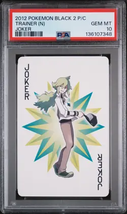 2012 POKEMON BLACK 2 PLAYING CARDS JOKER TRAINER (N) PSA 10 - Image 1