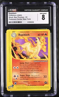 CGC 8 NM/MINT Rapidash 51 POKEMON CENTER NEW YORK PROMO Pokemon Card 026 - Image 1