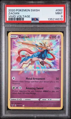Pokemon Cards - PSA 9 Zacian 082/185 - Vivid Voltage - MINT - PSA9 - Image 1