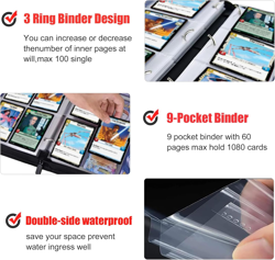 Card Binder for Star Wars Trading Cards,9 Pocket with 60 Sleeves up to 1080 Card - Image 5