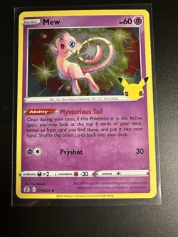 Pokemon Celebrations Set Mew 011/025 Holo Rare Card Near Mint - Image 1