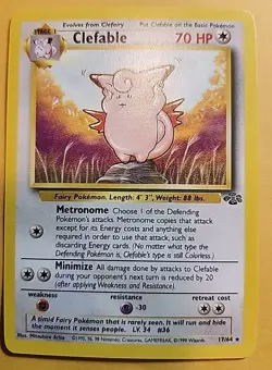Pokemon TCG Clefable 17/64 Jungle Non Holo Rare Card LP - Image 1