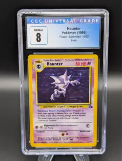 CGC 8 MINT Haunter 1999 Fossil 6/62 Holo Pokemon Card - Image 1