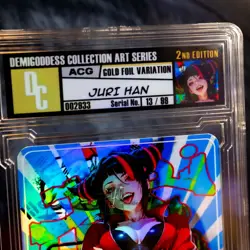 Juri Han Waifu Trading Card SLAB Encased #04/99 Demigoddess Street Fighter - Image 2
