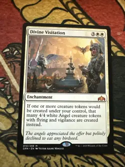 Mtg Magic GRN Misprint Error Divine Visitation Ink Error Card - Image 1