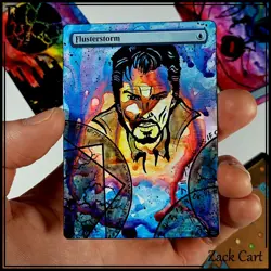 Flusterstorm Altered Art - Hand Painted MTG Alter - Magic - Revelen's Light - Image 1