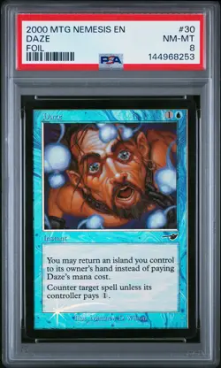 2000 MAGIC THE GATHERING NEMESIS FOIL #30 DAZE PSA 8 - Image 1