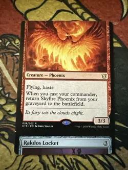 Mtg Magic Commander 2019 Rakdos Locket Sky fire Phoenix Misprint Miscut Error - Image 1