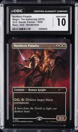 2025 MTG SLD RARE FOIL BORDERLESS #1855 NORTHERN PALADIN CGC 10 GEM MINT - Image 1