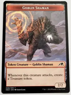 MTG Goblin Shaman Token [Kamigawa: Neon Dynasty Tokens] LP - Image 1