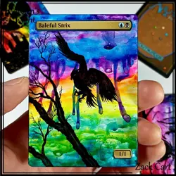Baleful Strix Altered Art - Hand Painted MTG Alter - Magic - Revelen's Light - Image 1