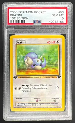 40912166 Dratini 2000 Pokemon Team Rocket First Edition #53 PSA 10 - Image 1