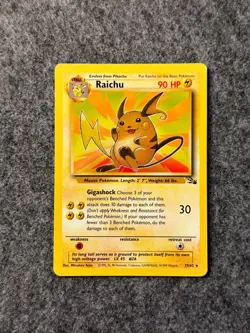 Raichu 29/62 Fossil Non Holo Rare Vintage Pokemon Card LP - Image 1