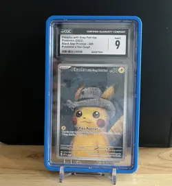 2023 POKEMON SVP EN-SV BLACK STAR PROMO #085 PIKACHU WITH GREY FELT HAT CGC 9 - Image 1