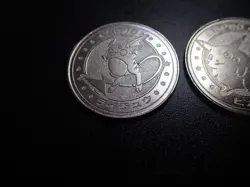 Pokemon Card Meiji Promo Battle Coin Silver x2 Raichu & Pikachu #6236 PLAY - Image 3
