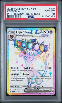 2025 POKEMON PRISMATIC EVOLUTIONS PREMIUM FIGURE COLLECTION ESPEON EX PSA 10 - Image 1
