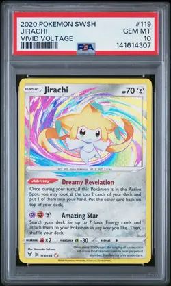 2020 POKEMON SWORD & SHIELD VIVID VOLTAGE #119 JIRACHI PSA 10 - Image 1