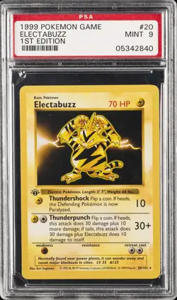 1999 POKEMON BASE SET 1ST EDITION #20 ELECTABUZZ PSA 9 - Image 1