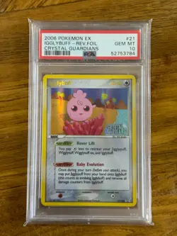 2006 Pokemon Crystal Guardians #21 IGGLYBUFF Reverse Foil PSA 10 - Image 1