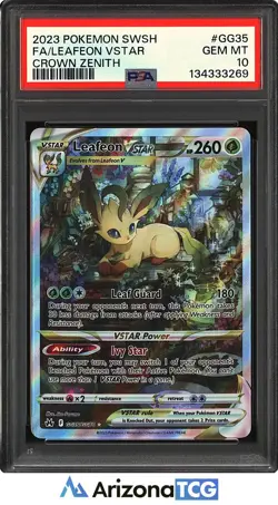 Pokemon 2023 Leafeon VSTAR GG35/GG70 Full Art Crown Zenith GEM MINT PSA 10 - Image 1