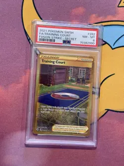 PSA 8 Graded Pokemon TCG Training Court Fusion Strike 282/264 Holo Secret Rare - Image 1