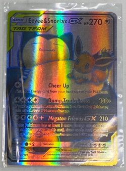 Pokemon TCG Eevee & Snorlax GX TAG TEAM Ultra Rare Holo Card Sm-Team Up 171/181 - Image 1
