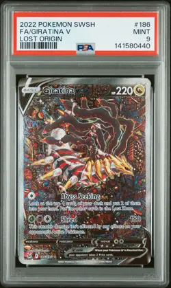 2022 POKEMON SWORD & SHIELD LOST ORIGIN #186 FULL ART/GIRATINA V PSA 9 - Image 1