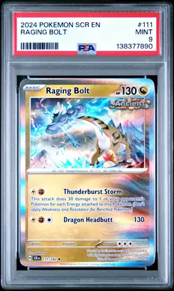 2024 POKEMON SCR EN-STELLAR CROWN #111 RAGING BOLT PSA 9 - Image 1