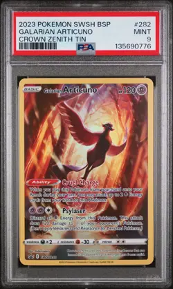2023 POKEMON SWSH BLACK STAR PROMO CROWN ZENITH TIN #282 GALARIAN ARTICUNO PSA 9 - Image 1