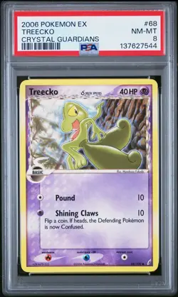 2006 POKEMON EX CRYSTAL GUARDIANS #68 TREECKO PSA 8 - Image 1