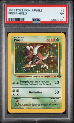 1999 POKEMON JUNGLE #9 PINSIR-HOLO PSA 7 - Image 1