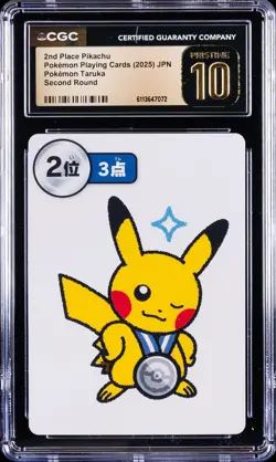 2025 POKEMON PLAYING CARDS JAPANESE 2ND PLACE PIKACHU CGC 10 PRISTINE - Image 1