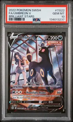 2022 POKEMON SWORD & SHIELD BRILLIANT STARS #TG22 FULL ART/UMBREON V PSA 10 - Image 1